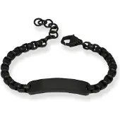 Ace of Spades armband med gravyrplatta Black SSB-8644BK/19+3cm