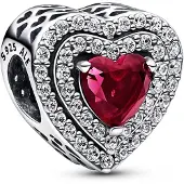 Pandora Timeless Sparkling Red Levelled Heart berlock 799218C02