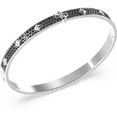 GUESS 4g xever stålfärgad svart pave bangle JUMB03231JWSTL