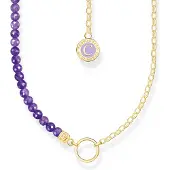 Thomas Sabo Charm Club Charmista violet beads yellow-gold plated halsband KE2190-427-13-L45v