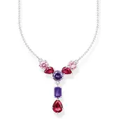 Thomas Sabo y-shape pink, violet and red zirconia halsband KE2195-477-7-L45v