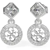 GUESS 4G Crush silverfärgade drop örhängen JUBE04154JWRHT/U