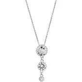 Lempikoru Bud tre stenar silver halsband platinerat 31 077 01 500
