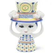 Bjørn Wiinblad Lady with hat Vas 20.5 cm Blå