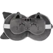 Ginza.se iTotal - Pillow with Sleep Mask - Grey Cat