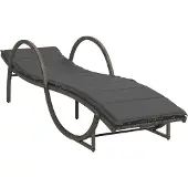vidaXL Solsäng med dyna grå 60x199x42 cm konstrotting