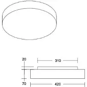 Brumberg LED taklampa Celtis Midi, Gul / orange, Vardagsrum / matsal, LED-taklampa