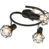 QAZQA Art Deco-spotlight svart justerbar 3-ljus - Mosh