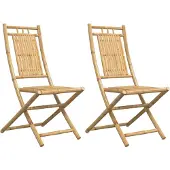 vidaXL Hopfällbara trädgårdsstolar 2 st 46x66x99 cm bambu