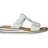 Rieker Pantolette beige / silver / vit