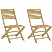 vidaXL Hopfällbara trädgårdsstolar 2 st 48,5x61,5x87 cm massiv akacia