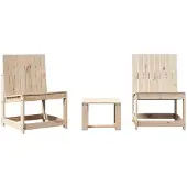vidaXL Loungegrupp 3 delar massiv furu