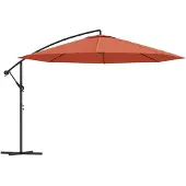 vidaXL Frihängande parasoll med aluminiumstång 350 cm terrakotta