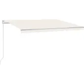 vidaXL Markis manuellt infällbar 450x300 cm gräddvit