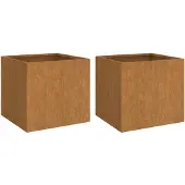 vidaXL Odlingslådor 2 st 49x47x46 cm rosttrögt stål