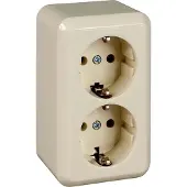 ELSO 395400 AP-uttag 395400 2-faldig 16A CONTURA pärlvit Dubbelt uttag Creme 1 st