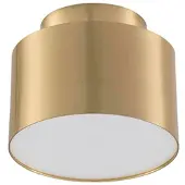 LINDBY LED-spotlight Nivoria, 11 x 9 cm, guldfärgad, metall Nivoria, Mässing / guld, Vardagsrum / matsal, Aluminium / grå / zink, Modern, LED-taklampa