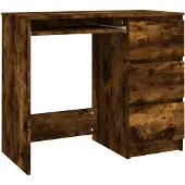 vidaXL Skrivbord rökfärgad ek 90x45x76 cm konstruerat trä
