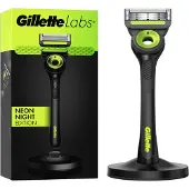 Gillette Rakhyvel Labs 1st rakblad + Magnetiskt ställ Neon Night