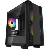 DeepCool CC360 ARGB - Tower - mini ITX - genomskinlig sidopanel (härdat glas) - ingen strömförsörjning (ATX / PS/2) - svart - USB/ljud