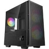 DeepCool CH360 DIGITAL Micro-ATX-chassi, svart, härdat glas