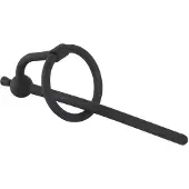 Penisplug - dilatator med ollonring - silikon 0,6mm svart