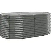 vidaXL Odlingslåda galvaniserat stål 175x100x68 cm grå