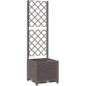 vidaXL Odlingslåda med spaljé brun 40x40x136 cm PP