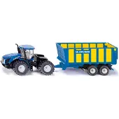 Siku Traktor m. Ensilagevagn - New Holland T9.560 - Blå - - One Size - Bil