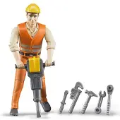 BRUDER Figur - bworld - Vägarbetare - 60020 - - One Size - Leksaksfigur