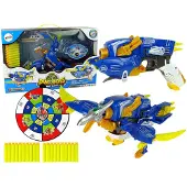 Leantoys Import Dinobots 2in1 Dinosaurie Dartpistol Blå Pterosaur Sköld