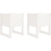 vidaXL Odlingslådor 2 st vit 40x40x52,5 cm massiv furu