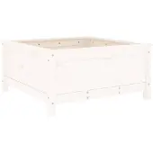 vidaXL Odlingslåda 82,5x82,5x39 cm vit massiv furu