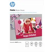 HP - Matt - 8,8 mil - 100 x 150 mm - 180 g/m² - 25 ark fotopapper - för Deskjet Ink Advantage 1275 Officejet 38XX, 46XX, 52XX, 57XX, 68XX, 69XX, 80XX, 8702, 9012