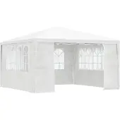 vidaXL Professionellt partytält med väggar 4x4 m vit 90 g/m²
