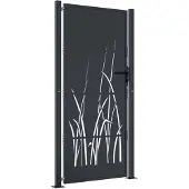 vidaXL Trädgårdsgrind antracit 105x180 cm stål gräsdesign