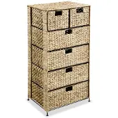 vidaXL Förvaringsmöbel med 6 korgar 47x37x100 cm vattenhyacint