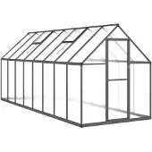vidaXL Växthus med ram antracit 445x169x195 cm aluminium