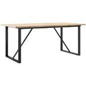 vidaXL Matbord O-ram 180x90x75,5 cm massiv furu och stål