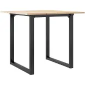 vidaXL Matbord O-ram 90x90x75 cm massiv furu och gjutjärn