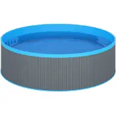 vidaXL Plaskpool med hängande skimmer och pump 350x90 cm grå