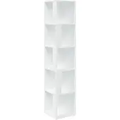 vidaXL Hörnskåp vit 33x33x164,5 cm träbaserat material