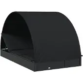 vidaXL Transat 2 platser med svart rund tak 211x112x140 cm, solstol, utemöbel, lounge säng, säng av 319656