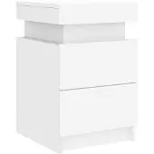 Super Merchant Vidaxl Sängbord med LED-belysning, Vit, 35x39x55 cm