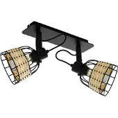 Eglo ANWICK 1 vägglampa 2XE27 svart/bambu