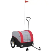 vidaXL Cykelvagn svart och röd 45 kg järn