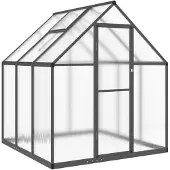 vidaXL Växthus med ram antracit 169x169x195 cm aluminium