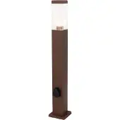 QAZQA Utomhuslampa rostbrun 80 cm med uttag IP44 - Malios