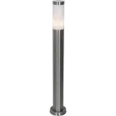 QAZQA Modern utomhusstolpelampa stål med opal 80 cm IP44 - Rox