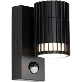 QAZQA Design utomhusvägglampa svart med rörelsedetektor IP44 - Boris
